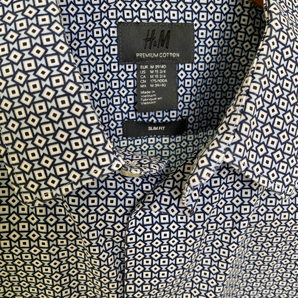 H&M Men’s Blue Patterned Shirt